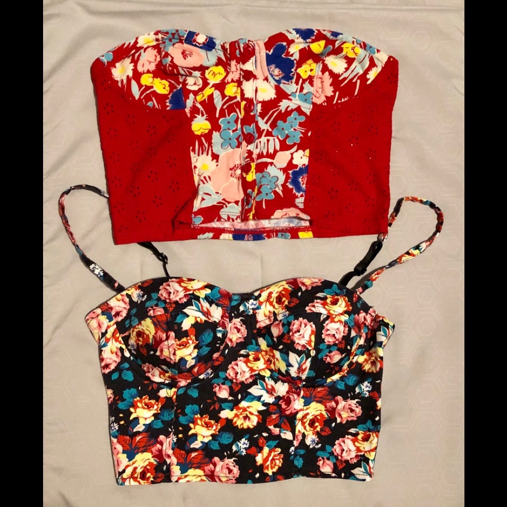 2 bustier floral 💐 tops